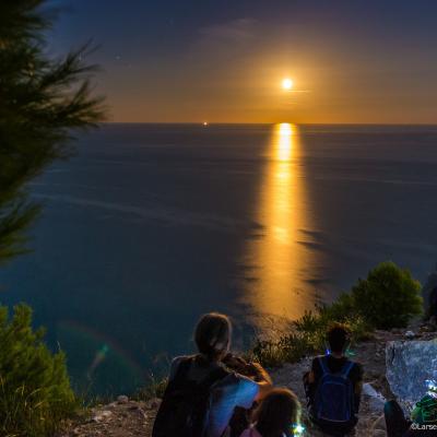 Luna piena dal Passo del Lupo