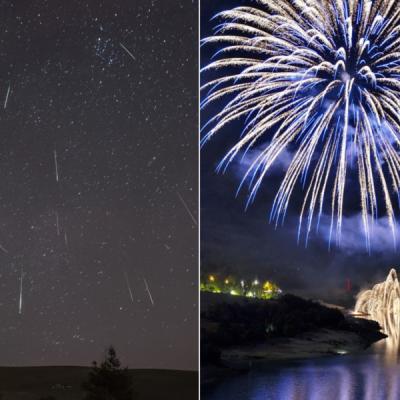 Stelle cadenti e fuochi d'artificio sul lago di Fiastra