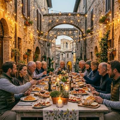 Tra borgo e colline al tramonto: escursione a Fratte Rosa con cena all’aperto